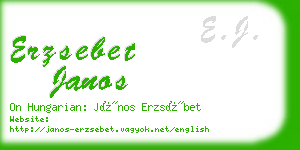 erzsebet janos business card
